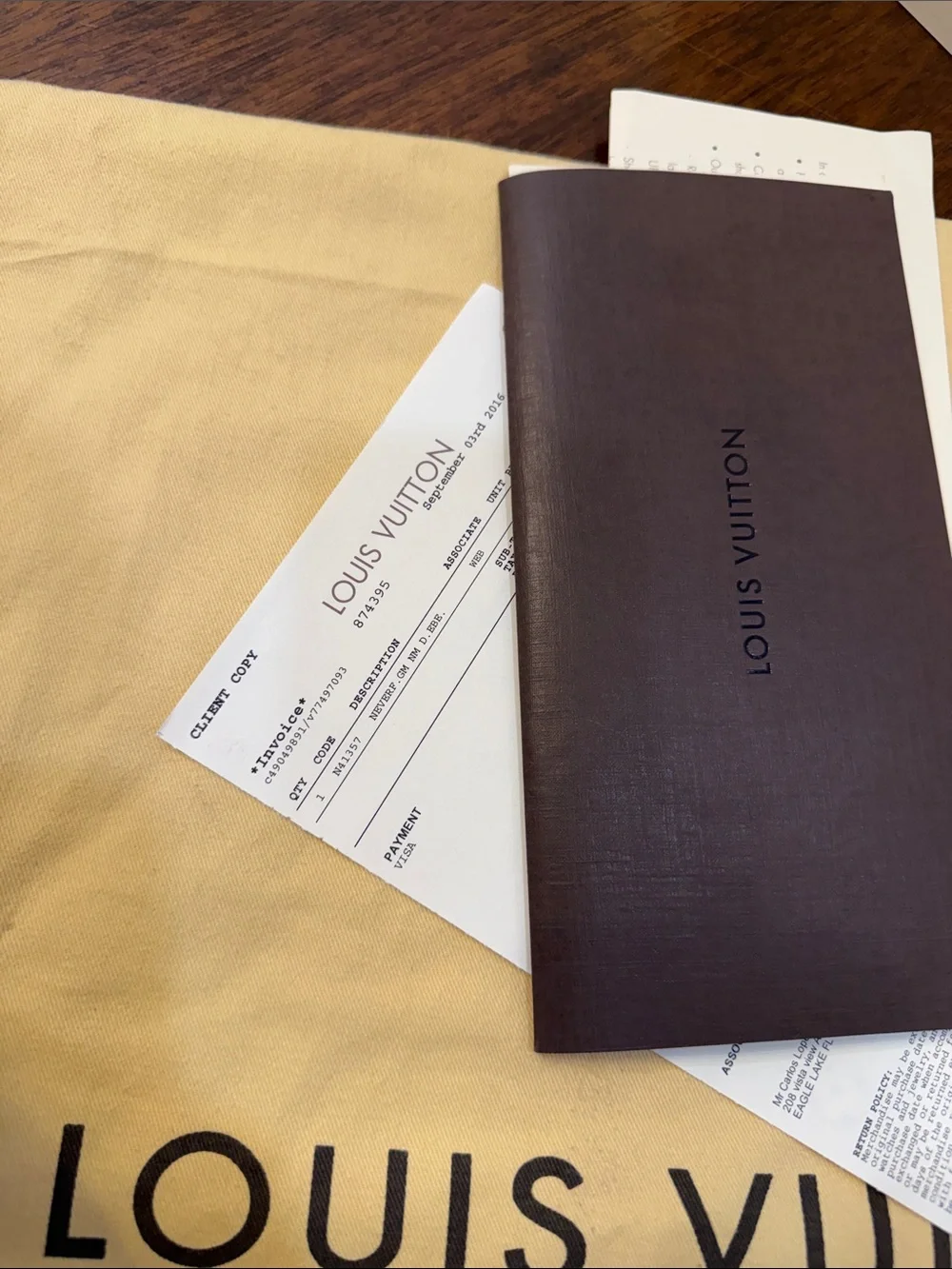Louis Vuitton Neverfull - Damier Ebene w/ receipt, organization & authentication